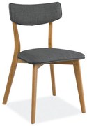 Scaun de bucaterie Karl, gri/stejar