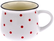Cană din ceramică Dakls Happy Time, 770 ml, alb-roșu