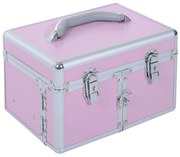 Maletín de Machiaj HOMCOM cu Organizator Cosmetice, Cutie Portabilă cu Compartimente, 29x21x20cm, Aluminiu | Aosom Romania