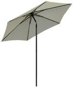 Outsunny Umbrelă de Grădină sau Verandă 2.6M, Design cu 6 Coaste și Stâlp din Aluminiu, Ușor de Asamblat, Alb Crem | Aosom Romania