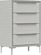 HOMCOM Comoda cu 4 Sertare în Oțel cu Acoperire în Țesut cu Efect de In, 60x36x88 cm, Gri | Aosom Romania