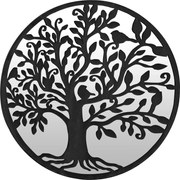 vidaXL Oglindă rotundă,negru,40x2,5 cm,fier, utilizare în interior