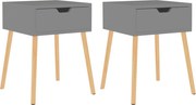 vidaXL Dulapuri noptieră, 2 buc., gri, 40x40x56 cm, lemn prelucrat