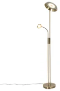 Lampă de podea bronz inclusiv LED și dimmer cu lampă de citit - Fez