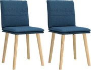 vidaXL Scaune de bucătărie, 2 buc., albastru, textil