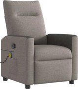 vidaXL Fotoliu de masaj rabatabil, gri taupe, material textil