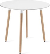 OFERTA Masă de dining rotundă albă KAMI 80x80 cm Calitatea II