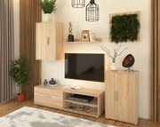 Perete living, stejar sonoma, KEVIN
