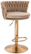 HR450W Scaun Latte din Catifea cu Bază Aurie