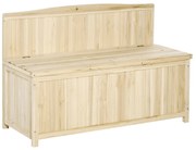 Outsunny Cufar container pentru Extern din Lemn de Brad Natural cu Spatar | Aosom Romania