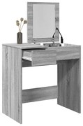 vidaXL Masă de toaletă cu oglindă, gri sonoma, 73x46,5x120 cm