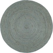 vidaXL Covor lucrat manual, verde măsliniu, 180 cm, iută, rotund