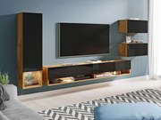 Mobilier living Wilandra (wotan + Negru lucios ) (fără iluminat). Promo -17%. 1054039