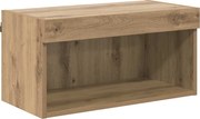 vidaXL Set comodă TV cu led Pe perete Stejar Artizanal Lemn compozit