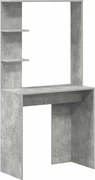 vidaXL Birou cu raft Gri din beton 78,5 x 37 x 154,5 cm Lemn compozit
