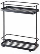 Etajeră pe roți cu două rafturi pentru baie Yamazaki Tower, negru