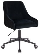 HR920K Scaun Neagră din Catifea cu Bază Neagră