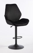 HR350W Scaun Neagră din Catifea Bază Neagră