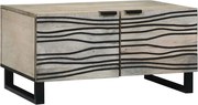 vidaXL Masă de cafea Bej și negru 80 x 50 x 40 cm Lemn masiv de acacia