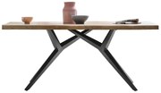 Masa dreptunghiulara cu blat din lemn de salcam Tables&amp;Co 200x100 cm maro/negru