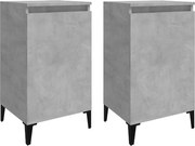 vidaXL Noptiere, 2 buc., gri beton, 40x35x70 cm, lemn prelucrat