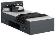 Pat de o persoană 90 cm Michigin (grafit) (cu sp. depozitare). 1096897