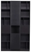 Bibliotecă modulară neagră din lemn masiv de pin 120x210 cm Finca – WOOOD
