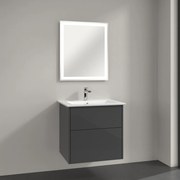 Villeroy &amp; Boch Finero lavoar cu dulap și oglindă 65 cm gri S00301FPR1