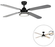Ventilator de plafon negru cu telecomandă - Fanattic