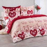 Lenjerie de pat din microfibră INIMĂ 2x pat simplu