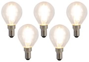 Set de 5 Becuri LED Filament E14 P45 4W 470 lm 2700K