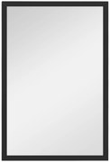 HOMCOM Oglindă murală rectangulară 60 x 40 cm, cadru din lemn negru, ideală pentru baie, living sau dormitor | Aosom Romania