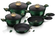 Set oale marmorate cu capace 10 piese Emerald Collection Berlinger Haus BH 6065