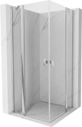 Mexen Mist Duo cabină de duș rabatabilă 75 x 75 cm, transparentă, crom - 8A4-075-075-01-00