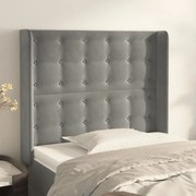 vidaXL Tăblie de pat cu aripioare gri deschis 83x16x118/128 cm catifea