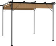 vidaXL Pergolă cu acoperiș retractabil gri taupe 3x3 m oțel 180 g/m²
