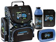 Servietă școlară pentru băieți - set din 4 piese