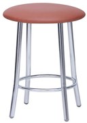 Scaun dining de tip taburet Talli Chrome, piele ecologica N-04, maro