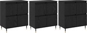vidaXL Dulap de depozitare 3 pcs Stejar Negru 60 x 35 x 70 cm