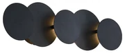 Lampă de perete modernă neagră incl. LED cu 3 trepte de intensitate luminoasă 5 lumini - Sunrise