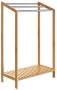 Suport pentru prosoape din bambus RUBBY cu bare metalice și raft, 51x31x85 cm, maro/argintiu Casaria