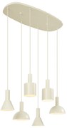 Lampa suspendată scandinavă crem cu 6 lumini - Biles