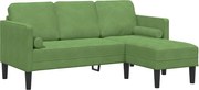 vidaXL Set de canapea cu pernă Verde deschis Poliester