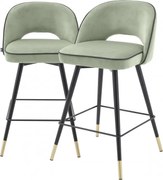 Set de 2 scaune de bar design modern Cliff, H-92,5cm verde 114321 HZ
