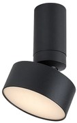 Plafoniera LED tip spot aplicat din metal negru reglabila Ovidia D-11cm