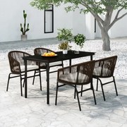 vidaXL Set de mobilier pentru grădină, 5 piese, maro