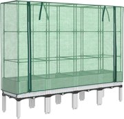 vidaXL Strat înălțat cu husă de seră, aspect ratan, 160x40x140 cm