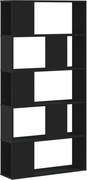 vidaXL Bibliotecă cu 5 niveluri negru 80,5x23,5x162,5cm lemn prelucrat