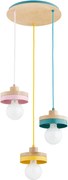 Lustră pe cablu LARSO 3xE27/15W/230V multicoloră