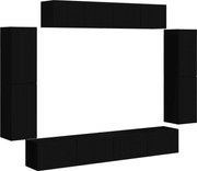 vidaXL Cabinet TV 8 pcs Negru